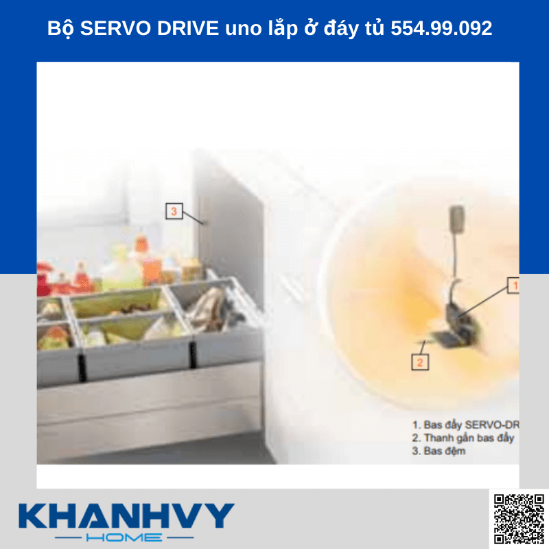 Bộ SERVO DRIVE uno lắp ở đáy tủ 554.99.092 chính hãng tại Khánh Vy Home