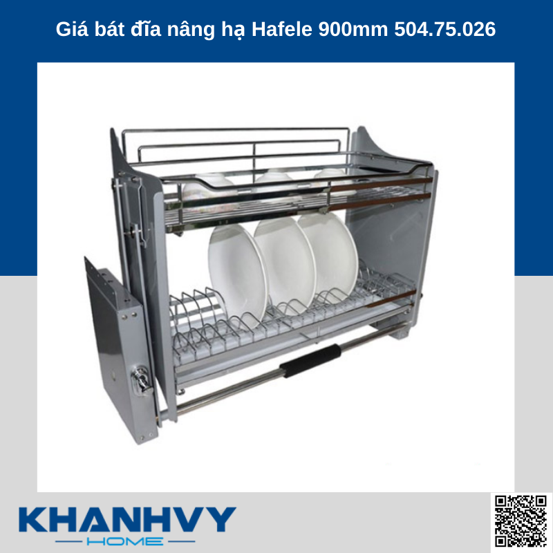 Giá bát đĩa nâng hạ Hafele 900mm 504.75.026 chính hãng tại Khánh Vy Home