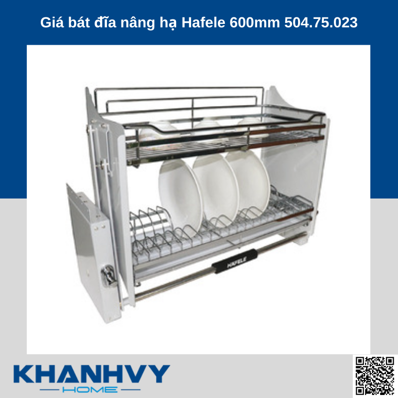 Giá bát đĩa nâng hạ Hafele 600mm 504.75.023 chính hãng tại Khánh Vy Home
