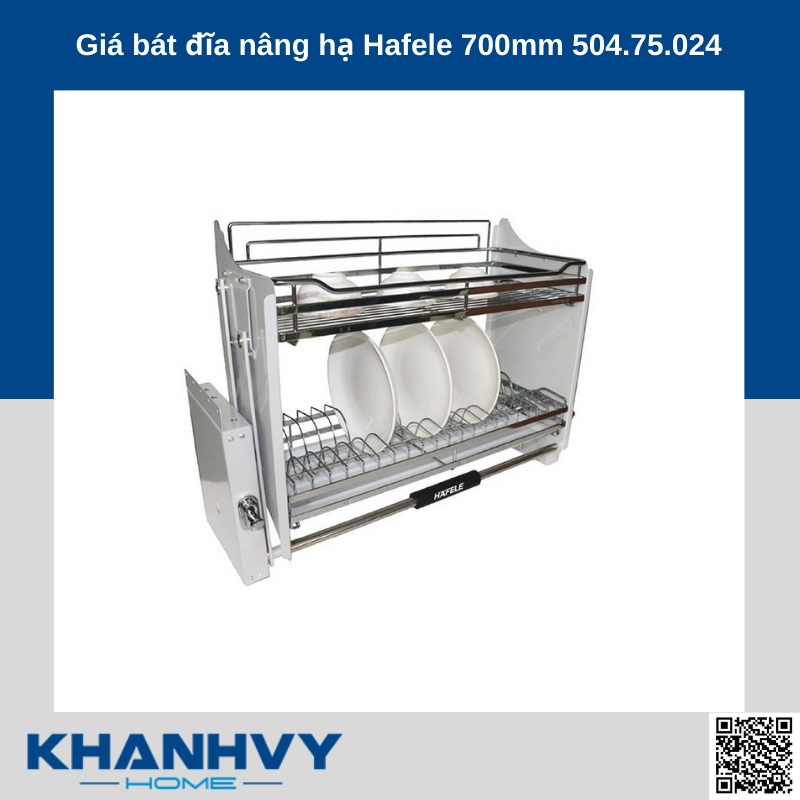 Giá bát đĩa nâng hạ Hafele 700mm 504.75.024 chính hãng tại Khánh Vy Home