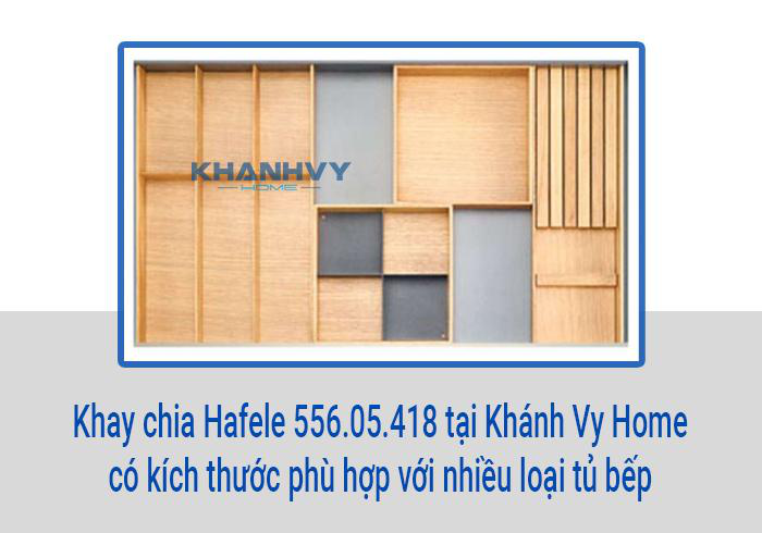 Khay chia Hafele 556.05.418 tại Khánh Vy Home có kích thước phù hợp với nhiều loại tủ bếp
