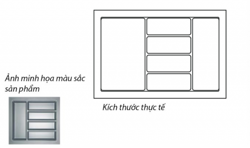 Bản vẽ kỹ thuật khay chia hộc tủ rộng 800mm 556.84.569 tại Khánh Vy Home