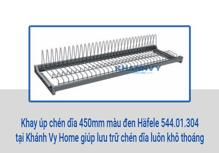Khay úp chén dĩa 450mm màu đen Häfele 544.01.304 tại Khánh Vy Home giúp lưu trữ chén dĩa luôn khô thoáng