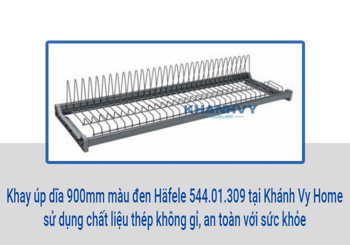 Khay úp dĩa 900mm màu đen Häfele 544.01.309 tại Khánh Vy Home sử dụng chất liệu thép không gỉ, an toàn với sức khỏe