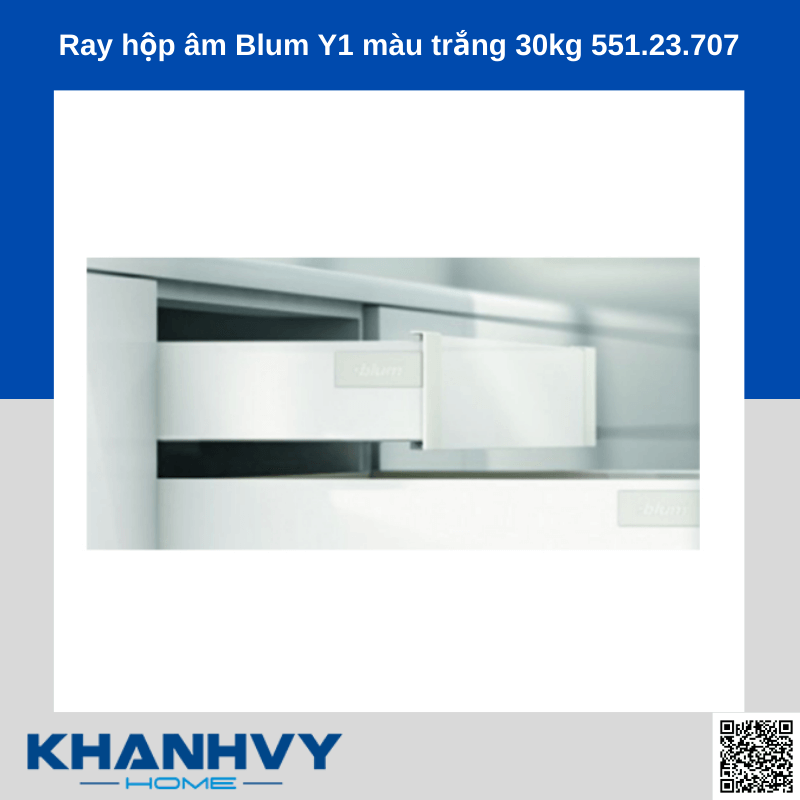 Ray hộp âm Blum Y1 màu trắng 30kg 551.23.707 chính hãng tại Khánh Vy Home