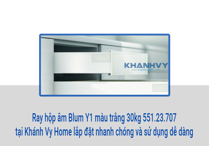 Ray hộp âm Blum Y1 màu trắng 30kg 551.23.707 tại Khánh Vy Home lắp đặt nhanh chóng và sử dụng dễ dàng