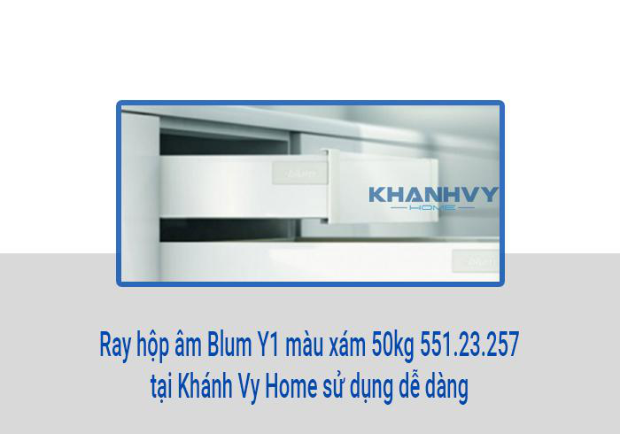 Ray hộp âm Blum Y1 màu trắng 50kg 551.23.757 tại Khánh Vy Home giúp không gian nhà bếp ngăn nắp hơn