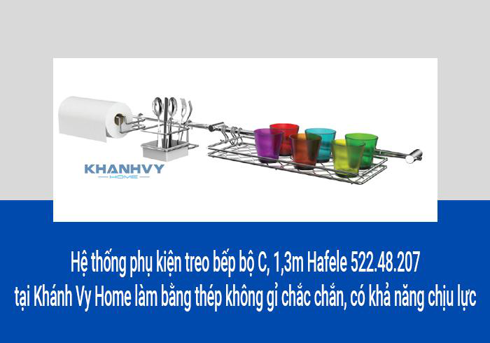 Hệ thống phụ kiện treo bếp bộ C, 1,3m Hafele 522.48.207 tại Khánh Vy Home làm bằng thép không gỉ chắc chắn, có khả năng chịu lực