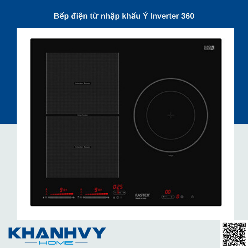 Bếp điện từ nhập khẩu Ý Inverter 360 được phân phối chính hãng tại Khánh Vy Home