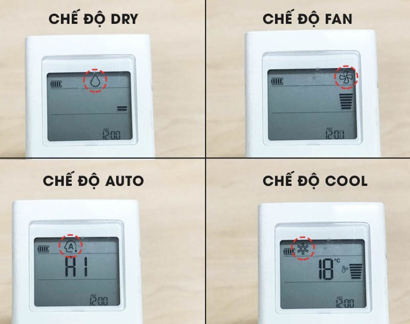 Bốn chế độ của máy lạnh LG: Dry, Fan, Auto, Cool