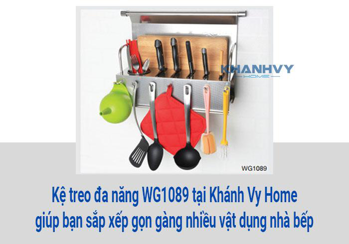 Kệ treo đa năng WG1089 tại Khánh Vy Home giúp bạn sắp xếp gọn gàng nhiều vật dụng nhà bếp