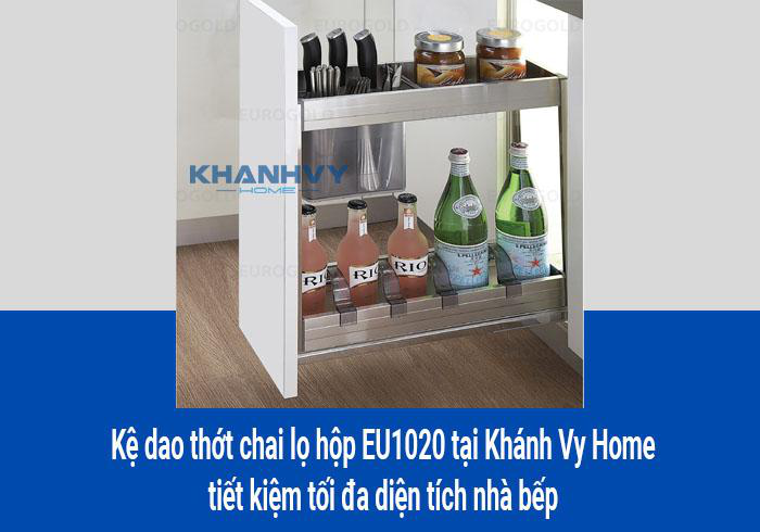 Kệ dao thớt chai lọ hộp EU1020 tại Khánh Vy Home lắp đặt âm tủ bếp tiện lợi