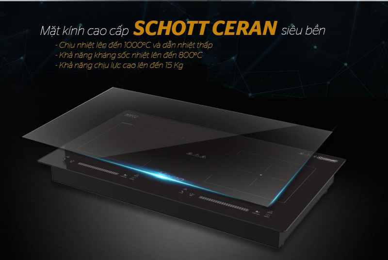 Mặt kính Schott Ceran sản phẩm gốm sứ thủy tinh đặc biệt của tập đoàn công nghệ quốc tế SCHOTT đến từ Đức