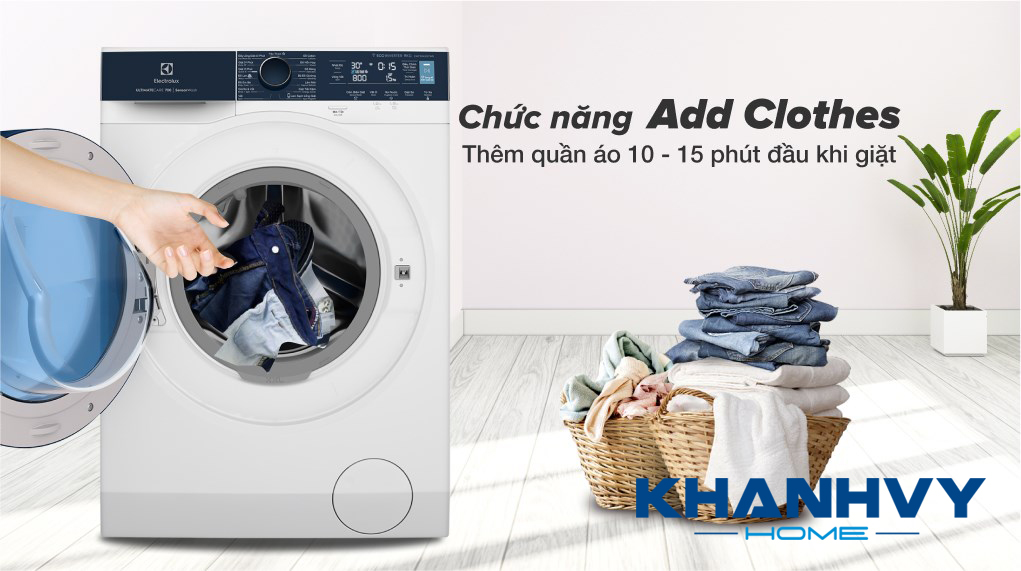 Có thể thêm quần áo vào trong khi máy giặt cửa trước 9KG Electrolux EWF9042Q7WB |B đang vận hành