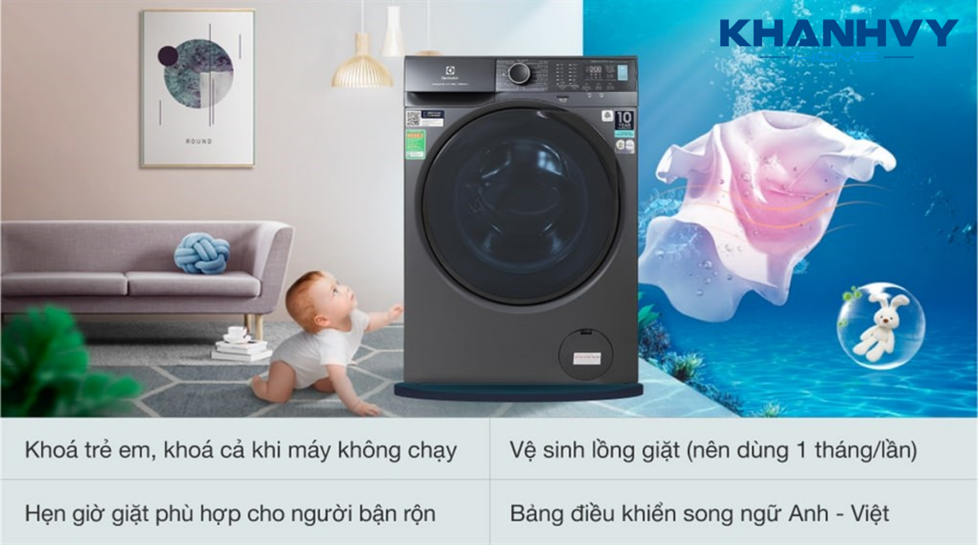 Máy giặt tích hợp nhiều tiện ích cho người dùng