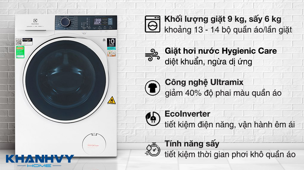 Các tính năng cơ bản của dòng máy giặt sấy Electrolux EWW9024P5WB |B