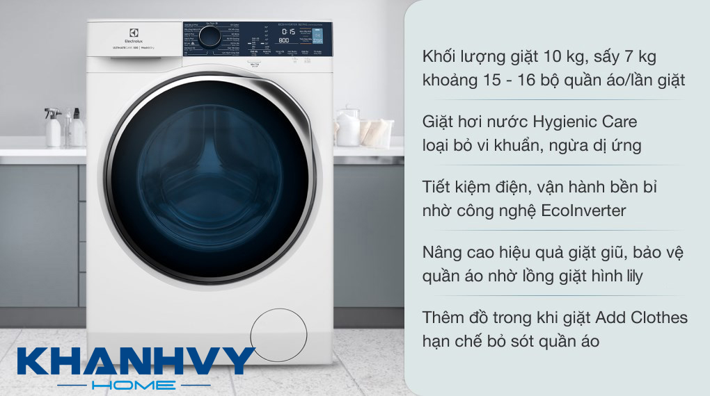 Chức năng chính của máy giặt sấy 10/7kg Electrolux EWW1024P5WB |B