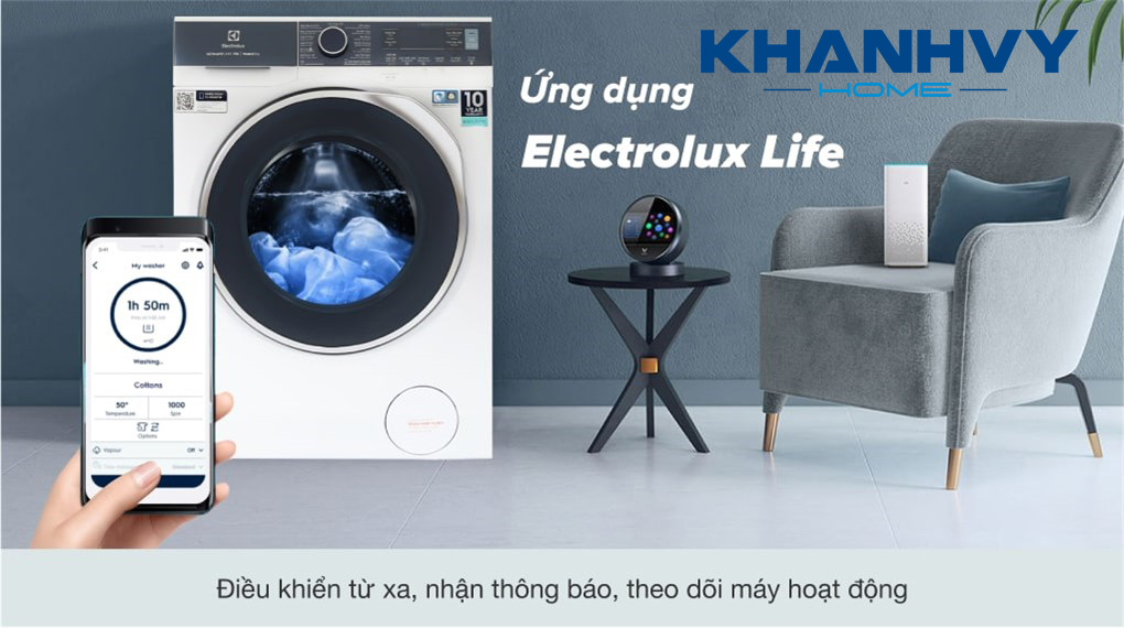 Người dùng có thể dùng ứng dụng Electrolux Life để điều khiển máy giặt từ xa