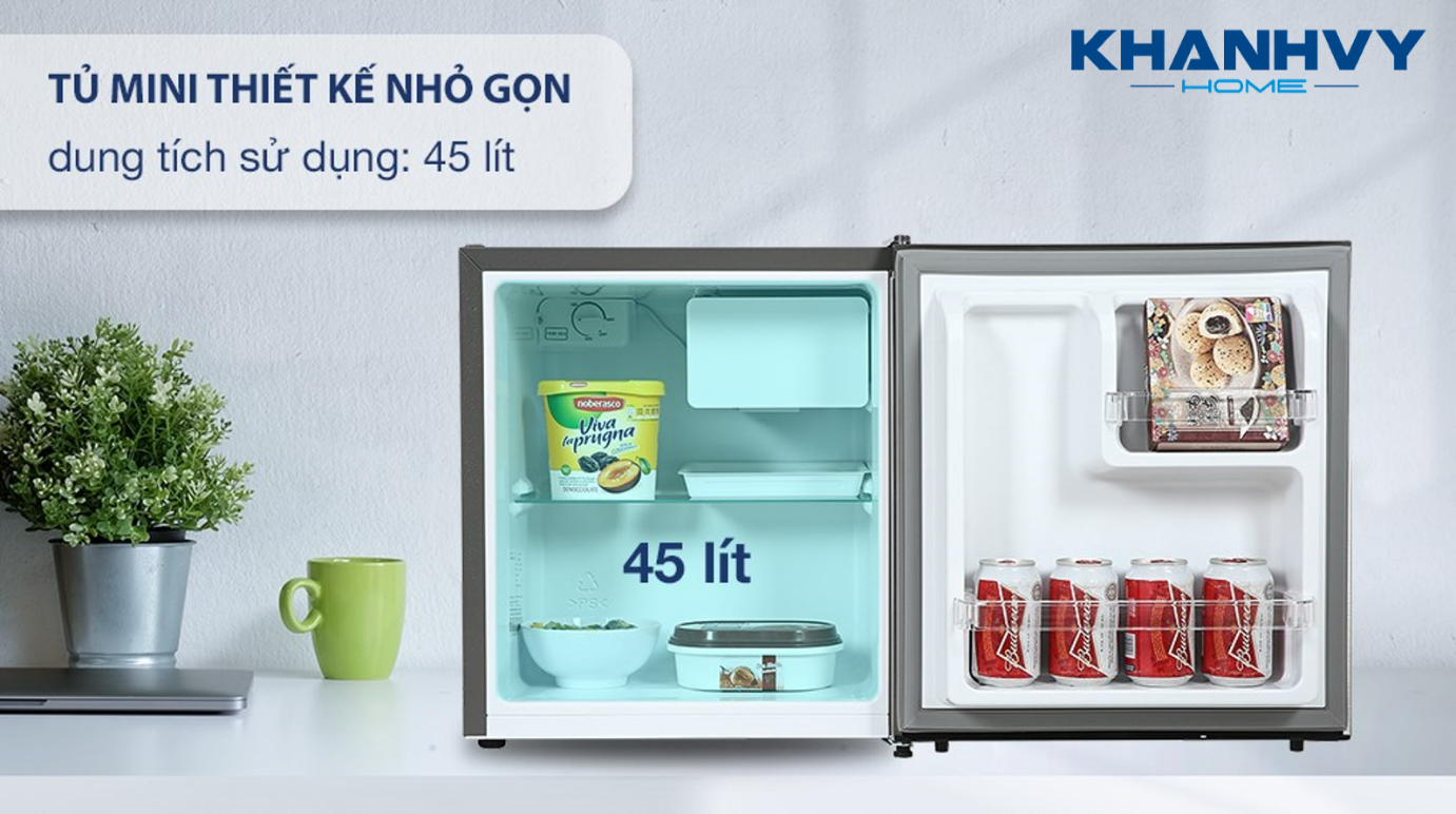 Tủ lạnh mini Electrolux EUM0500AD-VN được thiết kế nhỏ gọn, mang lại sự tiện lợi và đáp ứng nhu cầu sử dụng của gia đình có từ 1 – 2 thành viên