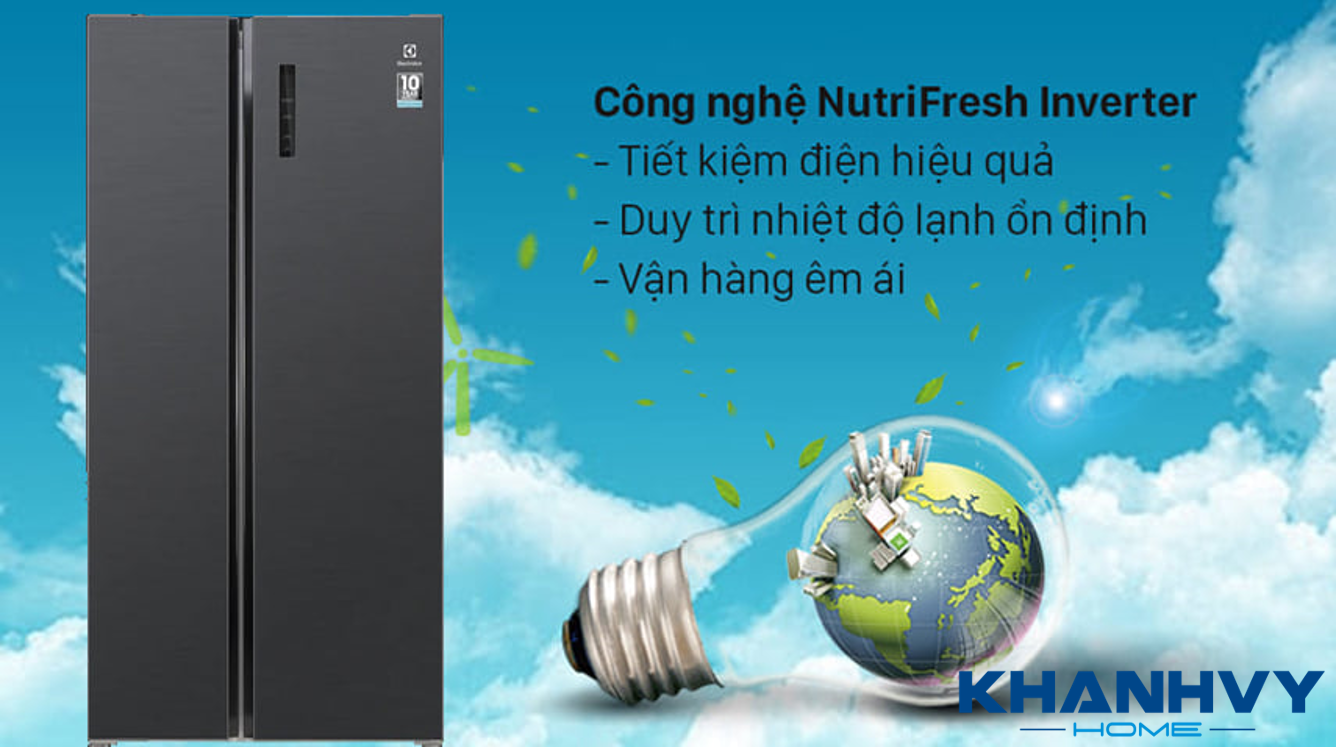 Công nghệ NutriFresh Inverter giúp tủ lạnh vận hành êm ái và tiết kiệm điện