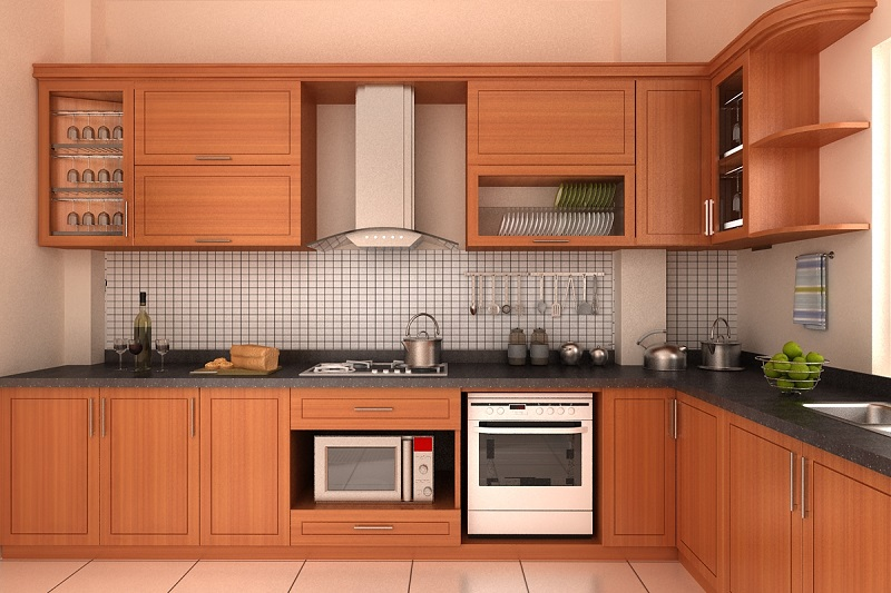Thiết kế hai gam màu tương phản hồng - đen ấn tượng cho căn bếp