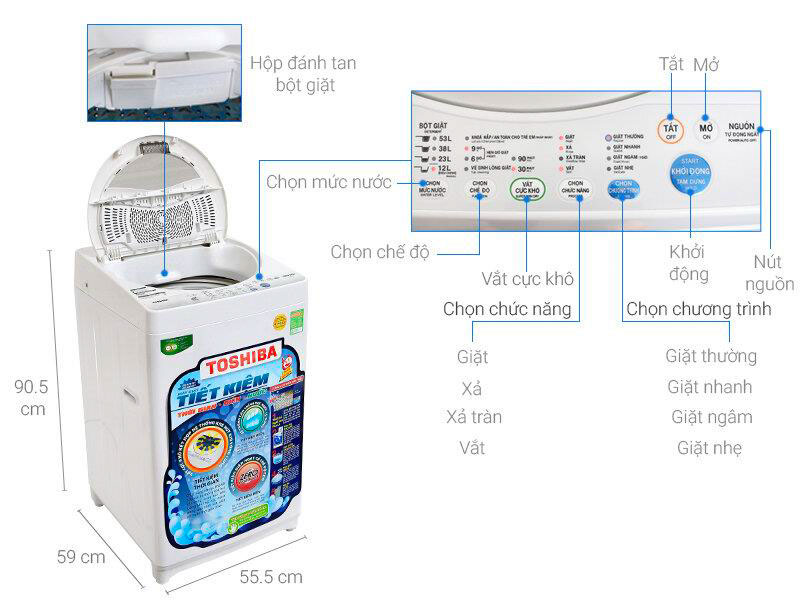 Máy giặt Toshiba dễ sử dụng