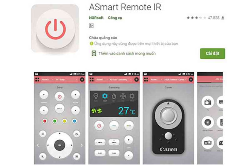 Cách điều khiển điều hòa Panasonic bằng điện thoại với ứng dụng ASmart Remote IR