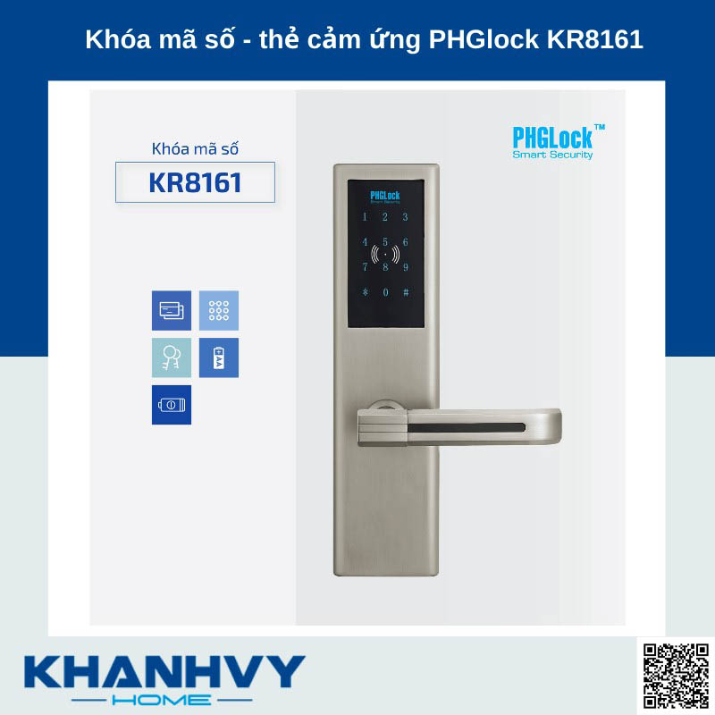 Khóa mã số - thẻ cảm ứng PHGlock KR8161S-R