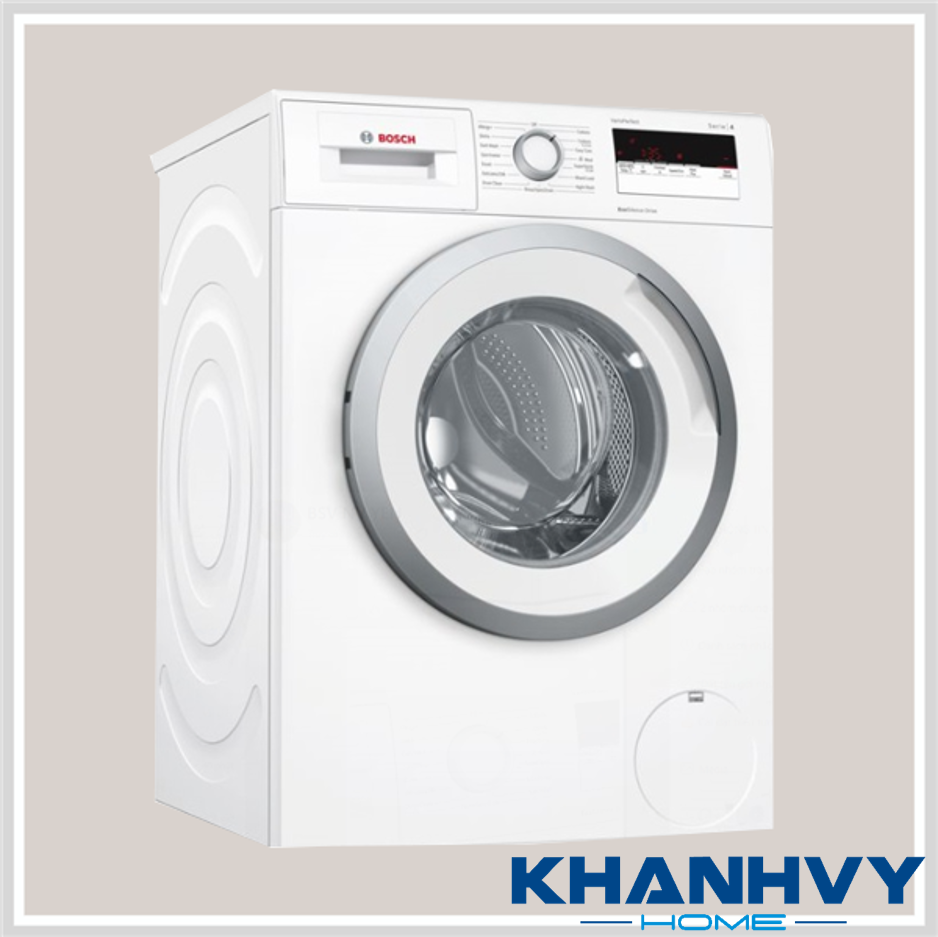 Với công suất 2300 W và dung tích thùng giặt 65 L, máy giặt Bosch HMH.WAW28480SG có thể giặt được lượng quần áo 9 kg