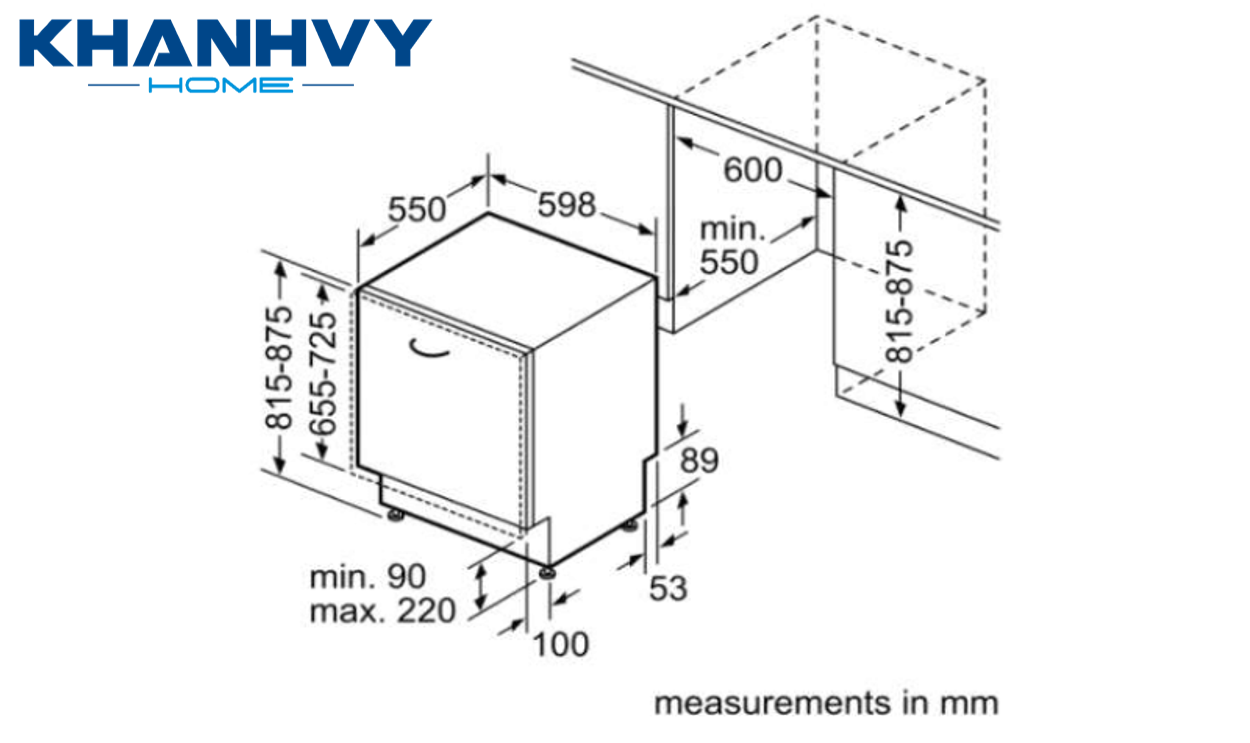 Thông số sản phẩm máy rửa chén âm tủ Bosch SMV4HCX48E HMH