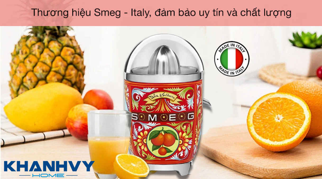 Máy vắt cam SMEG CJF01DGEU 535.43.690 đến từ thương hiệu gia dụng cao cấp Smeg – Ý, đảm bảo chất lượng cũng như thiết kế sản phẩm