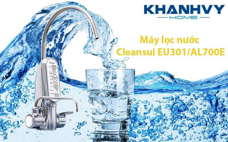 Đặt máy lọc nước Cleansui EU301/AL700E tạo ion kiềm tại chậu rửa