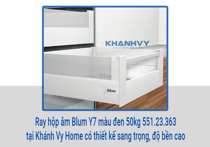  Ray hộp âm Blum Y7 màu đen 50kg 551.23.363 tại Khánh Vy Home có thiết kế sang trọng, độ bền cao
