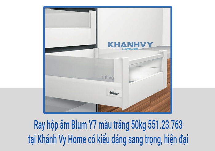  Ray hộp âm Blum Y7 màu trắng 50kg 551.23.763 tại Khánh Vy Home có kiểu dáng sang trọng, hiện đại