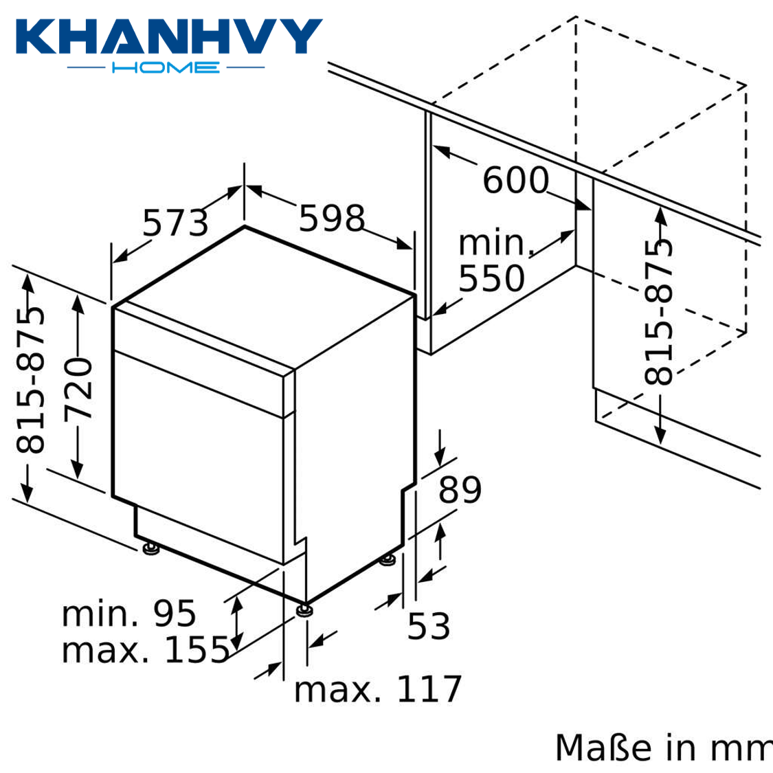 Thông số kỹ thuật của Máy rửa chén bán âm Bosch HMH.SMU6ECS57E