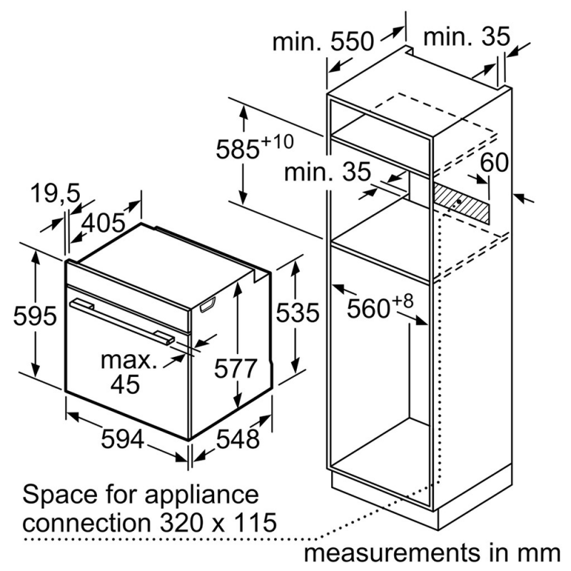 Hình ảnh thông số kỹ thuật của Lò nướng Bosch HBG633BB1B
