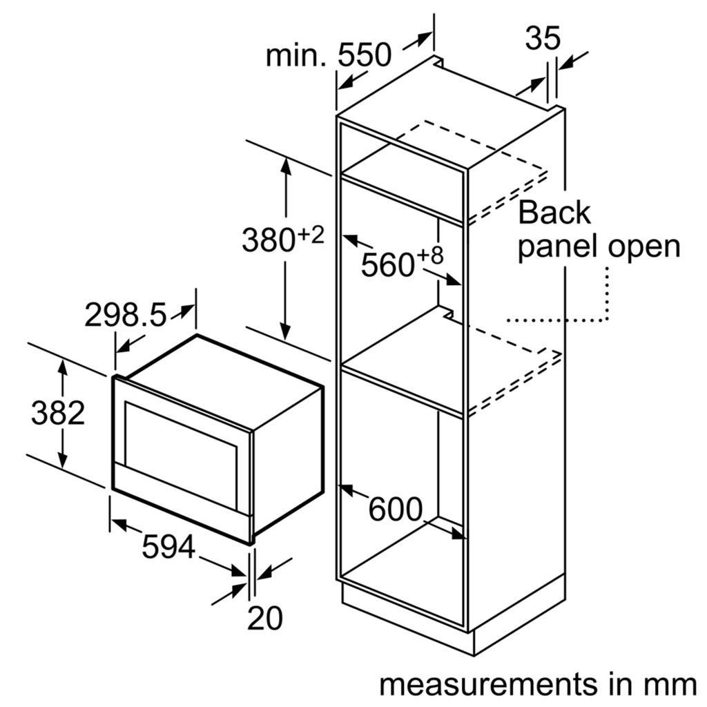 Hình ảnh thông số kỹ thuật của Lò vi sóng Bosch BEL520MS0K