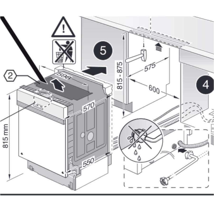 Bản vẽ kỹ thuật của Máy rửa chén âm tủ Bosch SMI25AS02E