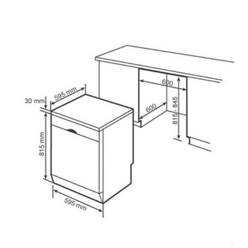 Bản vẽ kỹ thuật của máy rửa chén độc lập Bosch SMS25CW01E