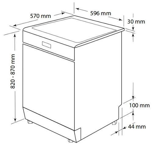 Bản vẽ kỹ thuật của máy rửa chén độc lập Bosch SMS50D48EU