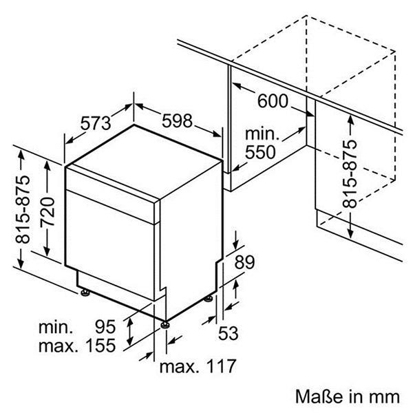 Bản vẽ kỹ thuật của máy rửa chén âm tủ Bosch SMU68N25EU