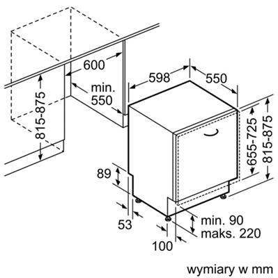 Bản vẽ kỹ thuật của máy rửa chén âm tủ Bosch SMV46KX00E
