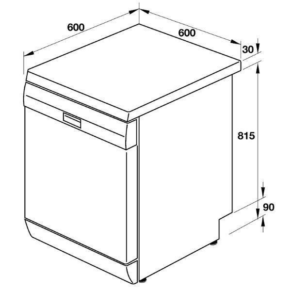 Bản vẽ kỹ thuật của máy rửa chén độc lập Bosch SMS88TI03E Series 8 HMH