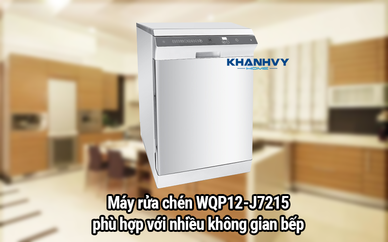 Máy rửa chén WQP12-J7215 phù hợp với nhiều không gian bếp