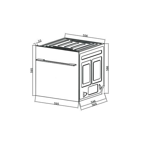 Kích thước lắp đặt máy rửa chén âm tủ WQP6-87CP