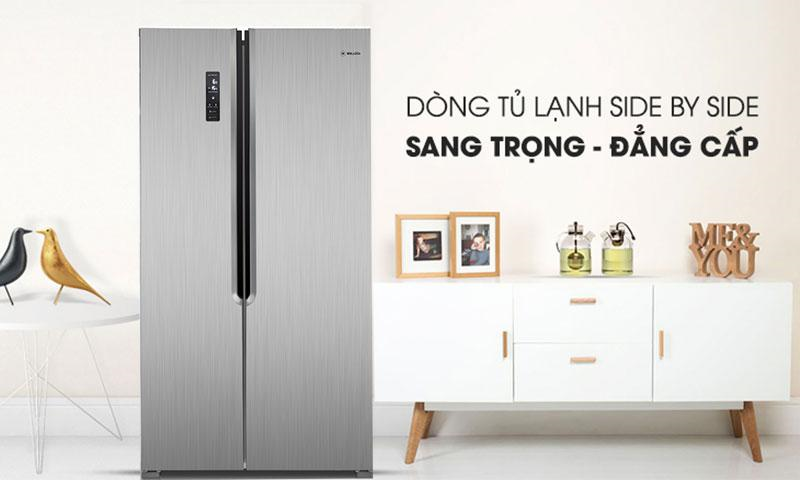 Tủ lạnh Side by side Malloca MF-517SBS có thiết kế hiện đại, sang trọng