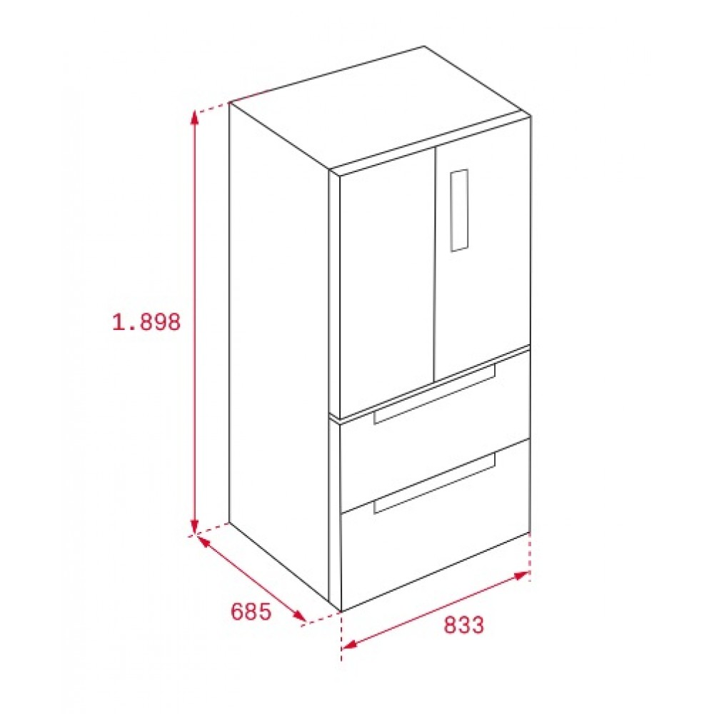 Thông số kỹ thuật của tủ lạnh Teka RFD 77820 GBK 113430004