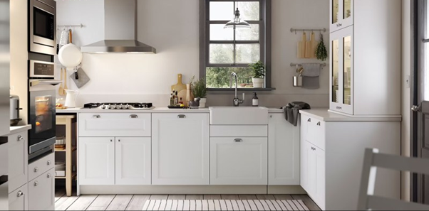 Tủ bếp Acrylic màu trắng có khả năng chống ẩm, mang tính thẩm mỹ cao và tạo cảm giác rộng rãi trong căn bếp của bạn