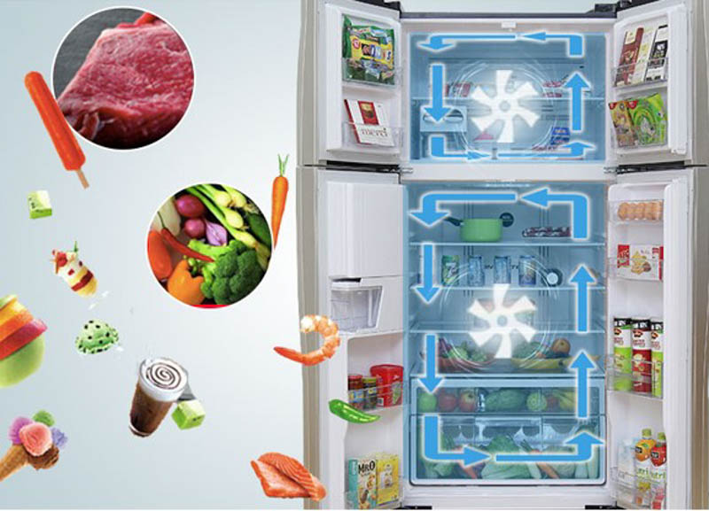 Tủ Lạnh HITACHI Inverter 540 Lít R-W660FPGV3X sở hữu hệ thống làm lạnh kép vô cùng hiện đại.