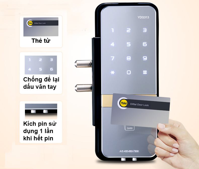 Mở khóa bằng thẻ từ an toàn không tiếp xúc RFID